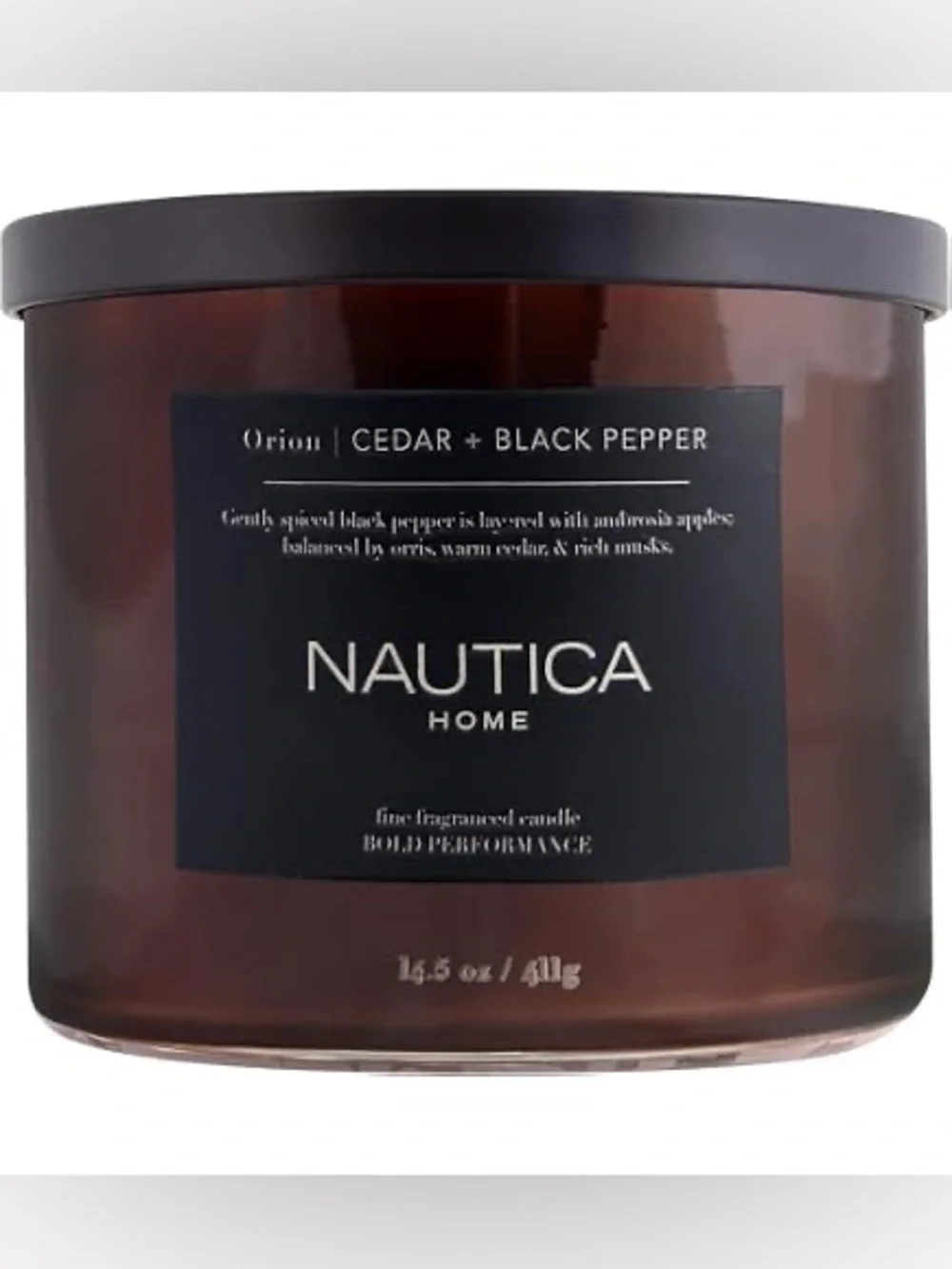 Nautica 3-wick candle Cedar + Black Pepper masculine notes new